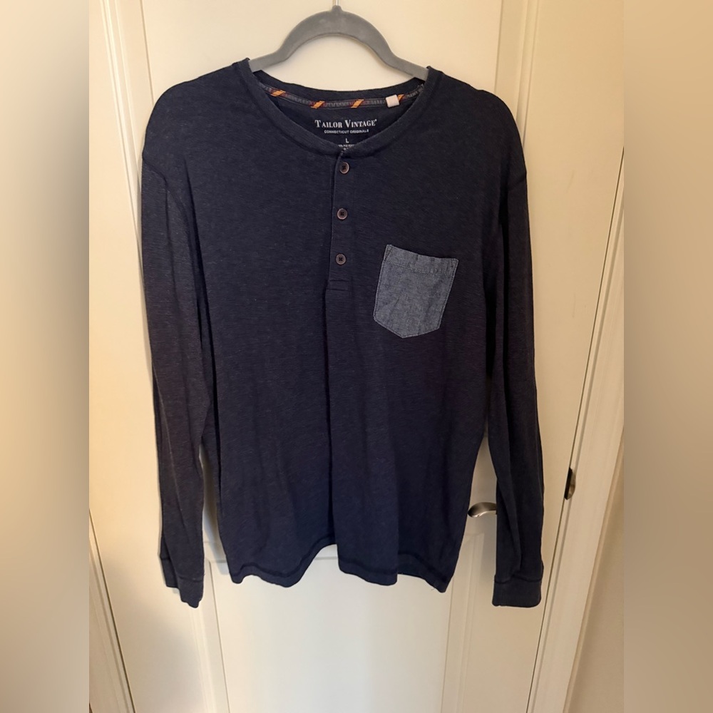 Men’s Tailor Vintage Blue Long Sleeve Tee